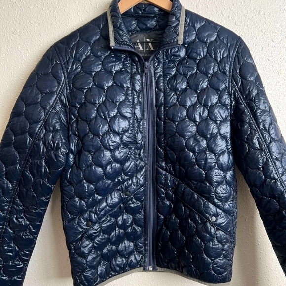 Armani Exchange Jackets & Blazers - ARMANI EXCHANGE NAVY BLUE PUFFER LIGHT JACKET